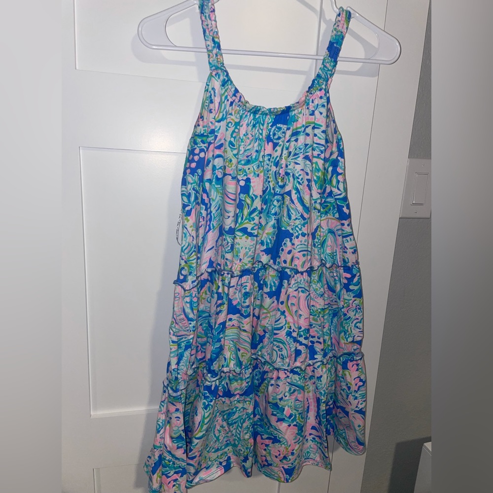 Lilly Pulitzer Dress Loro Swing Tiered Sleeveless in Multi Dream Team Small